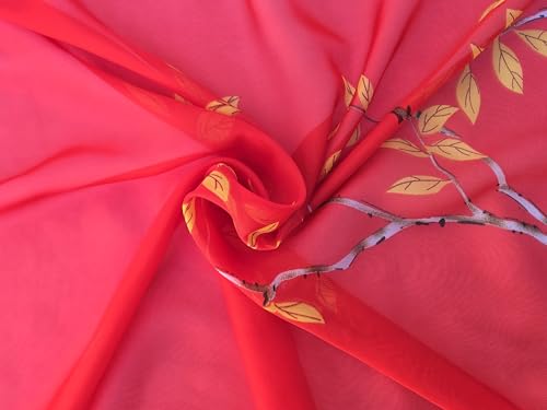 Autumn Leaf Print Lightweight Sheer Chiffon Fashion Wrap Scarf, 58 x 19 in Good Things To Come!3