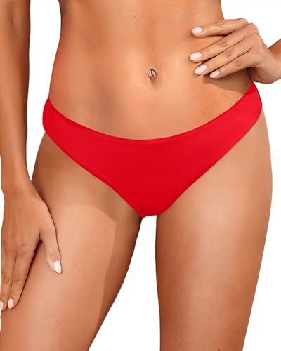 Image of Tempt Me Women Low Rise Bikini Bottoms - Moderate Coverage Bathing Suit Bottoms Low Waisted Swimsuit Bottoms Brief