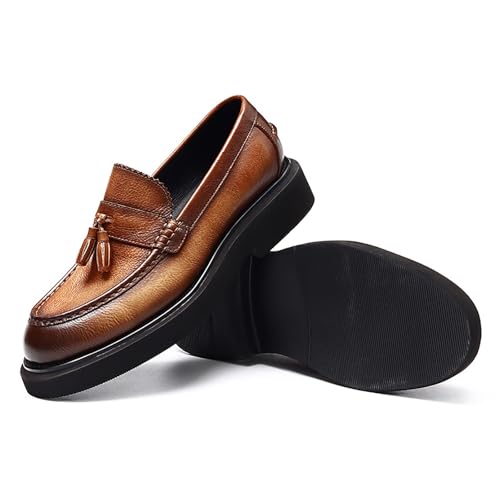 Men's Premium Leather Slip-On for Business and Casual Wear, Breathable Cushioned Dress Shoes with Non-Slip Sole