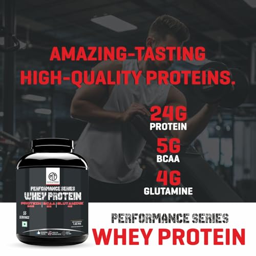 Image of MuscleTrail Performance Series Whey Protein | 24g Protein, 5g BCAA, 4g Glutamine | 55 servings (1.92Kg, Kaju Pista Badam)