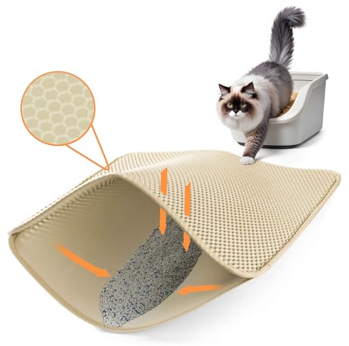 Ycozy Cat Litter Mat Litter Tray 62x42cm Litter Trapping Mat Double Layer Urine and Waterproof Oxford Fabric Material Honeycomb Holes Design Non-Toxic Nonslip Easy Clean and Durable Ycozy Cat Litter Mat Litter Tray 62x42cm Litter Trapping Mat Double Layer Urine and Waterproof Oxford Fabric Material Honeycomb Holes Design Non-Toxic Nonslip Easy Clean and Durable