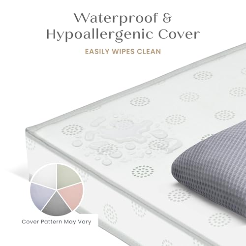 Image of Delta Children Twinkle Galaxy Breathable Crib Mattress and Toddler Mattress - Breathable Cover and Fiber Core, Machine Washable Cover, Waterproof, 7 Year Warranty, Made in USA
