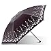 Parapluie de Voyage Compact - Coupe-Vent, auvent renforcé, poignée Ergonomique, Fermeture Automatique (Couleur : Marron) (Marron)