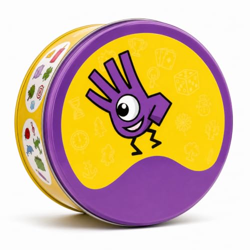 Image of DOBBLES Classic Card Game | Fast-Paced Matching & Observation Family Game | 55 Circular Cards | 5 Mini Games in 1 | Brain Training, Travel Game for Kids & Adults | Ages 6+ | 2-8 Players