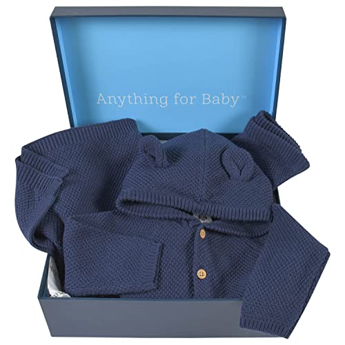 Image of Gerber Unisex Baby 3-Piece Knit Clothing Gift Set Navy 3-6 Months
