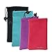 BIRUGEAR 4-Pack Universal Microfiber Sleeve Pouch for accessories of Apple iPhone 5S, 5, 4S, 4, iPod Nano 7th, iPod Touch 5th and more Cellphone Smartphone (Black / Blue / Raspberry / Purple)