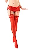 ABEDA Standard Sheer Thigh High Pantyhose Stockings with Comfort Lace, Sheer Stockings Lingerie Set
