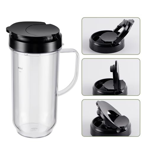 Conjunto de 4 vasos altos de 22 oz con tapa para licuadora miniatura 5
