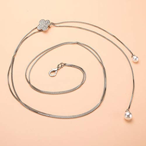 1 Pcs Woman Belly Waist Chain Lady Simple Belts Body Jewelry Women Belt Dress Accessories (Color : White-Fruit peach5)