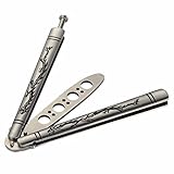 No/Brand Herramienta de práctica de entrenador plegable con impresión de dragón con agujeros Entrenamiento para acampar Afilar cuchilla roma Acero inoxidable completo Plata