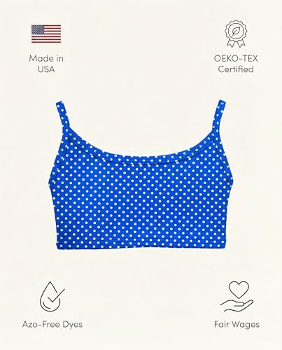 Image of City Threads Girls Bikini Top Only UPF 50+, Bathing Suit Top for Girls, Made in the USA
