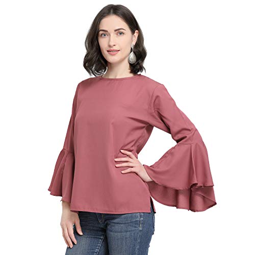 Image of SEREIN Women's Top (Black & White Printed Crepe top with Full Sleeves)
