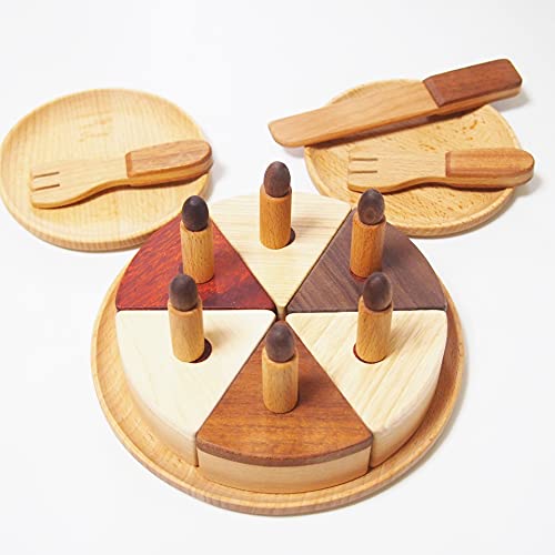 スプソリ 木製おままごとセット バースデーケーキ マグネット入り ホールケーキ&キャンドル ma-02