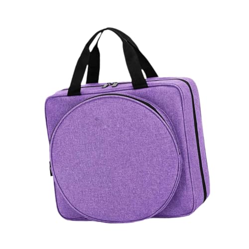 kowaku Embroidery Project Bag Embroidery Supplies Storage Tote Portable with Pockets Craft Carry Case, for Knitting Charts, Purple
