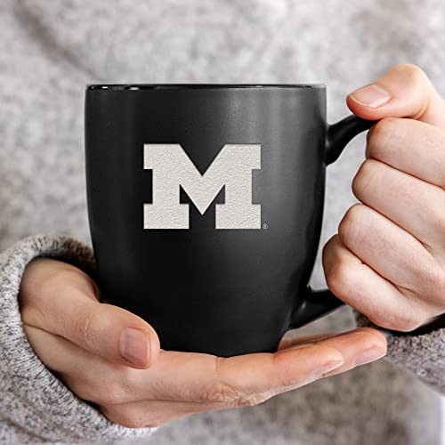 Image of Rico Industries NCAA Primary 15-Oz Personalized Matte Black Bistro Mug - for Hot or Cold Drinks