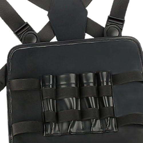 Zialofi Bolsa de Tesoura de Cabeleireiro, Bolsa de Peito de Barbeiro, Grande Capacidade, Couro PU Pr