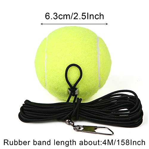 SCIONE Tennis Trainer Ball with String 4 Pack,Sport Tennis Stroke Tennis Ball with Elastic Rope-Back Training Gear Tennis Practice Tool for Single Tennis Player Outdoor Indoor Sport (12)