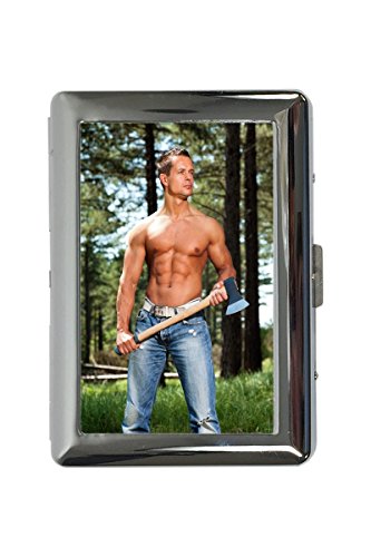Preisvergleich Produktbild Zigarettenetui Box Sexy Girl Waldarbeiter Axt Bedruckt
