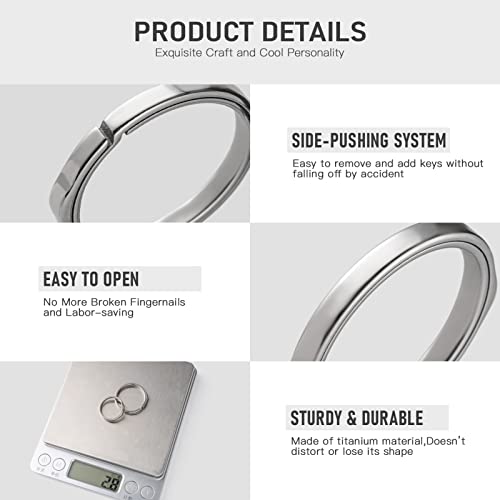 Image of TISUR Titanium Key Chain Rings, Heavy Duty Keychain Rings