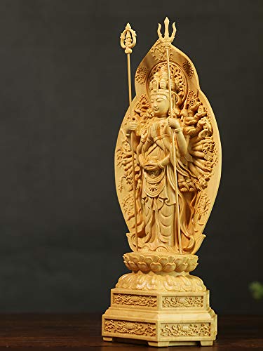 黄楊木 精彫り 観音 木彫り 実木彫刻 仏像 工芸品置物 黄楊木 精彫り 観音 木彫り 実木彫刻 仏像 工芸品置物