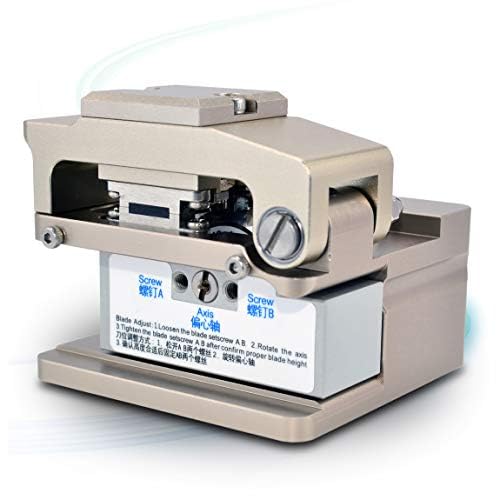 FTTH High Precision Optical Fiber Cleaver 16 Surface Blade Fiber Cutter Tool for 250μm 900μm 3.0mm Indoor Fiber Splicing with 4in1 Holder & Scrap Collector(OFC-21NA)