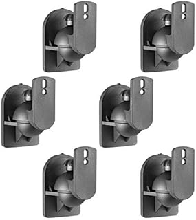 WALI Speaker Wall Mounts, Bookshelf Speaker Wall Mount Brackets, Surround Sound Speaker Mounts, Hold up to 7.7 lbs, (SWM602), 6 Pack, Black