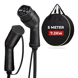 Type 2 to Type 2 (7.2Kw) | 32A | Mode 3 | 1 Phase | 5 Meter | FREE Carry Bag | EV/Electric Vehicle Car charging cable…