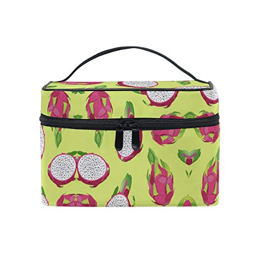 Preisvergleich Produktbild Drachenfrucht Pitaya Makeup Tasche Organizer Kosmetikkoffer Kosmetiktasche Kulturbeutel Groß Bag für Mädchen Frauen Damen