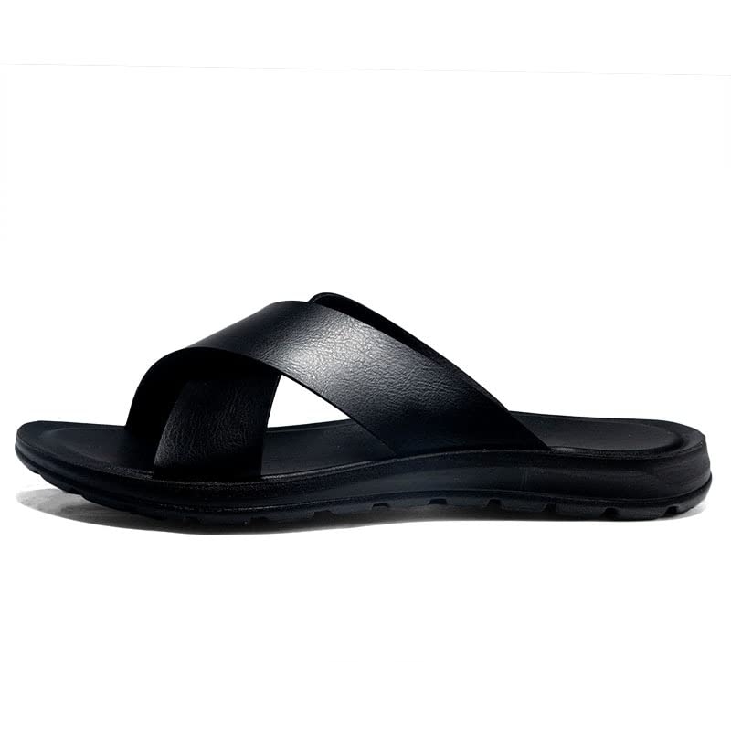 Comfort Slide Sandals, Black Cross Strap Design, Casual, outer wear, large size, beach shoes2