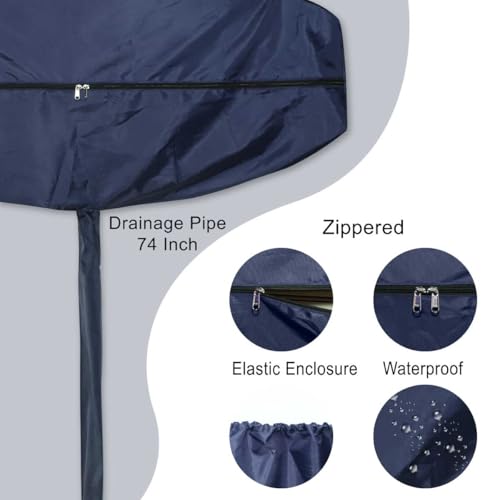 Image of Waterproof Split AC Indoor Unit Wash Cover | AC Service Cleaning Bag for Coil, Filter & Dirt Cleaning | Indoor AC Washing Cover (Navy Blue Fabric Polyster, 52 Inches upto 2 Ton)