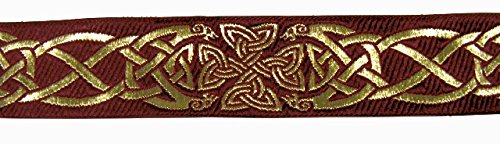 1A-Kurzwaren 35030-bogo - Cinta Celta (10 m, 35 mm de Ancho), Color Burdeos y Dorado
