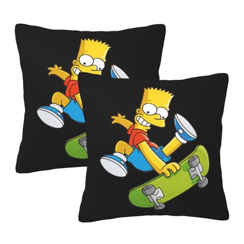 枕カバー ザ・シンプソンズ クッションカバー 2枚セット 座布団カバー まくらカバー おしゃれ 可愛い ソファ背当て 抱き枕 インテリア飾り オフィス 部屋飾り 四季通用 40X40cm