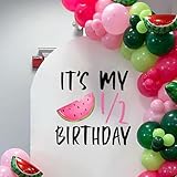 Half Way to One Watermelon Decal - Watermelon 1/2 Birthday Decorations Sticker, Melon Half Way to One Decal for Backdrop, Balloon Arch, Party