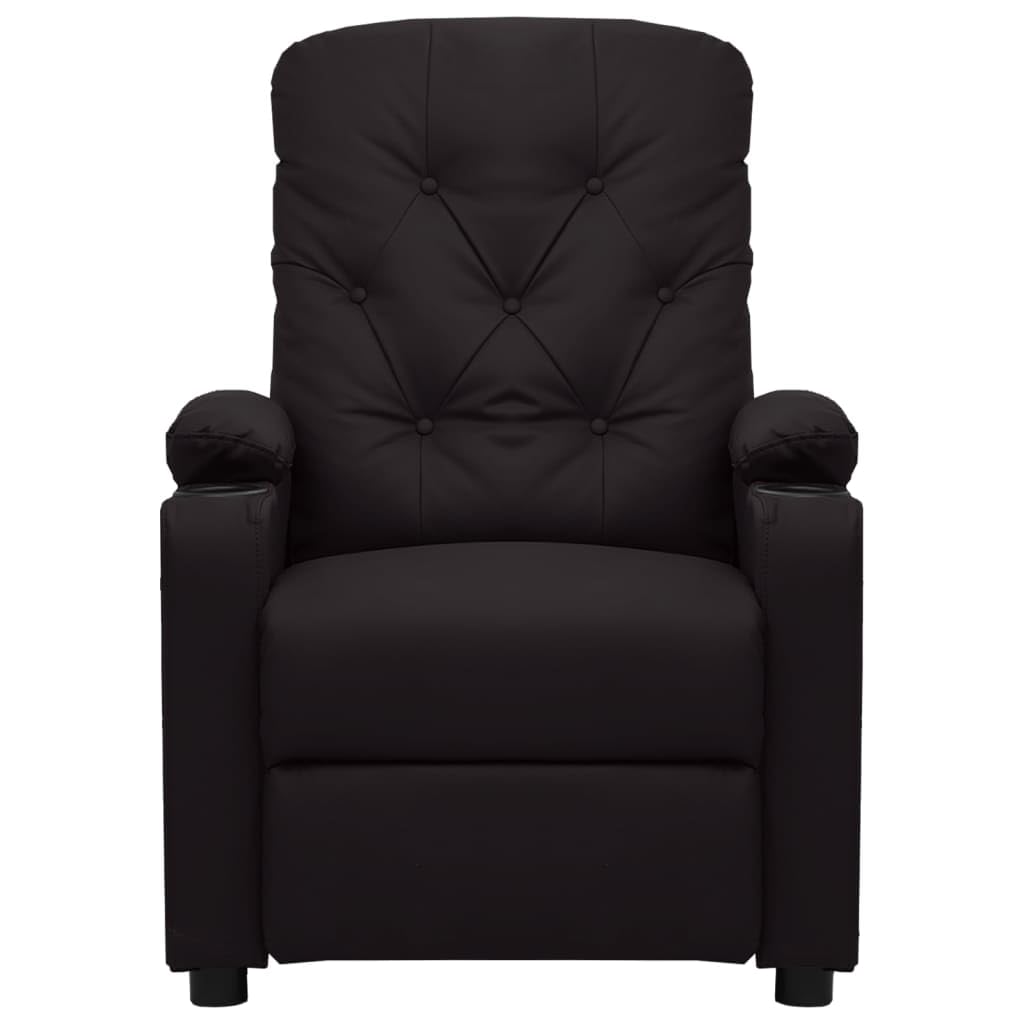 Fotel do masażu, czarny, sztuczna skóra, 6-punktowy masaż wibracyjny, fotel relaksacyjny z funkcją leżenia, fotel telewizyjny do salonu, 78,5 x 93 x 96,5 cm
