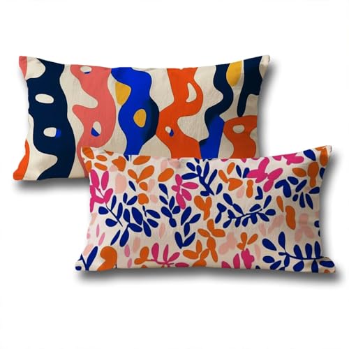 Housse coussin 50x100 lin abstrait pour protéger vos oreillers - 2