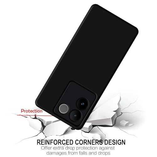 Image of HELLO ZONE Exclusive Matte Finish Soft Back Case Cover for iQOO Z7 Pro 5G / Vivo T2 Pro 5G - Black