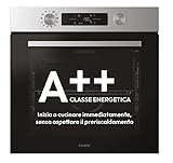 Candy Bake 800 Forno da Incasso Elettrico Ventilato 78L, Wi-Fi + App hOn, AirFry, Funzione Pizza 300°C, 12 Funzioni, 6 Livelli, Classe A++, 59,5x59,5x56,8 cm, Inox - CA6 N3B1HTX