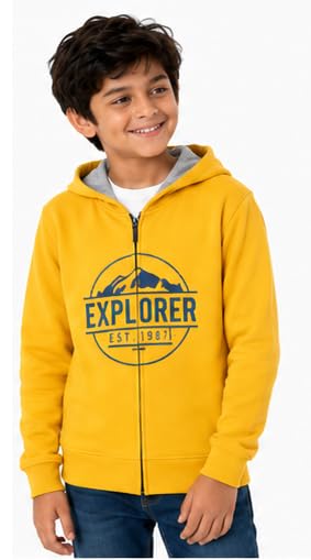Image of T2F Boy's Cotton Regular Fit Hooded Sweatshirt