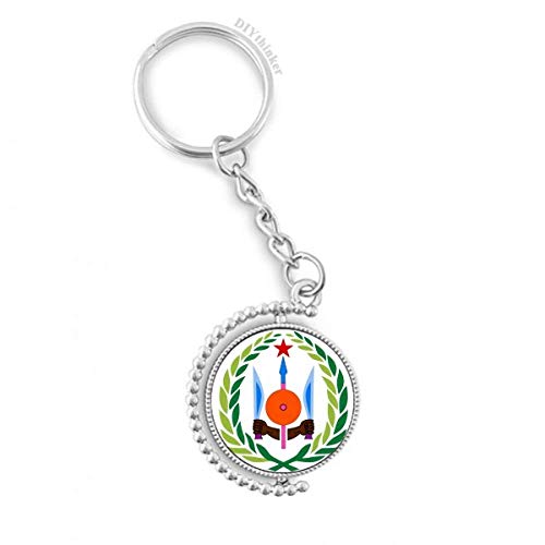Porte-clés Djibouti avec anneau rotatif multicolore pour clés de voiture