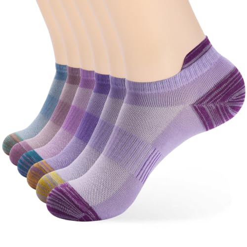 Image of ATBITER Ankle Socks Women /Men 6-12Pairs Thin Low Cut No Show Socks With Tab | White Summer Lightweight Athletic Running Yoga Pilates Workout Sneaker Non Slip Short Socks Size 7-9 9-11