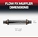 Flowmaster Flow FX Chambered Muffler – 2.50” Center In / 2.50” Center Out – Round Body – Moderate Sound – Stainless Steel –Affordable Performance for Modern Trucks, Muscle Cars & Daily Drivers - 71416