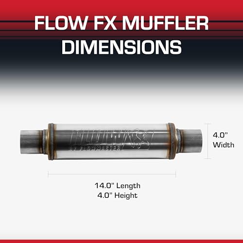 Flowmaster Flow FX Chambered Muffler – 2.50” Center In / 2.50” Center Out – Round Body – Moderate Sound – Stainless Steel –Affordable Performance for Modern Trucks, Muscle Cars & Daily Drivers - 71416 by Flowmaster - Image 8