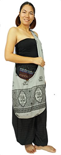 Lovely Creations Hippie Boho New Elephant Crossbody Bohemian Gypsy Sling Shoulder Large Size (Mm Gray) #TOP3