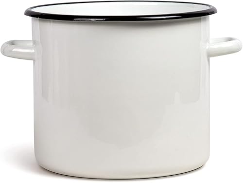 Miniatura 4 de Olla de acero esmaltado Olla de esmalte blanca Olla de cocina Olla de cocina (9L)