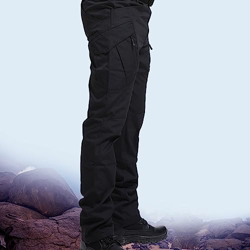 Joggers Pants Man Regular Big and Tall Solid Twill Cargo Pants Multi Pockets Work Utility Straight Legs Trousers4