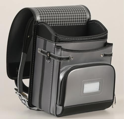 Star-Wind Randoseru Ransel backpack automatic Japanese school bag boys girls leather light weight Rain Cover(Silvery*Black)3