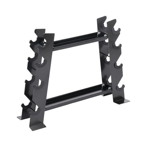 Soporte de pesas para gimnasio y uso doméstico, soporte de peso de acero al carbono con 8 posiciones de almacenamiento para mancuernas, barra de goma para gimnasios y estudios deportivos