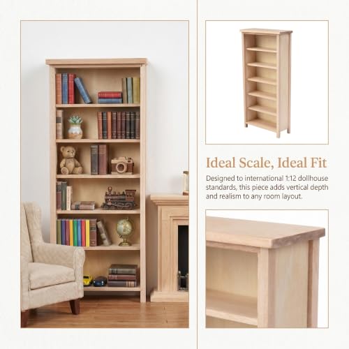 Montaje de bricolaje creativo con mini estantería de madera Angoily escala 1:12 5