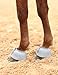 Harrison Howard Rubber Bell Boots Leather Touch-Close Overreach Boots Hoof Protection for Horses Sold in Pairs Light Grey M