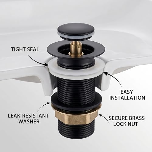 Image of InArt Waste Coupling for Wash Basin /Pure SS 5 inch Drain Out let System Full Thread Half-Cap Pop up Coupling for Wash Basin Accessories (Matt Black - Pack of 1)